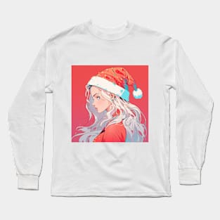 girl santa hat Long Sleeve T-Shirt